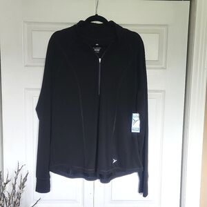 Old Navy Plus Size Quarter  Zip Jet Black Sweatshirt